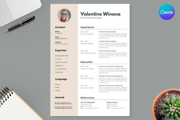 Download 06 Clean Resume CV - Canva - Premium Bundle